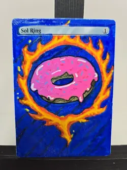 Sol Ring Hand-Painted Alter – Pink Donut Parody – One-of-a-Kind MTG - Image 3
