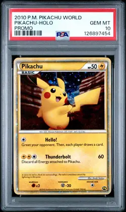 2010 POKEMON WORLD COLL DO NOT USE PIKACHU-HOLO PSA 10 - Image 1