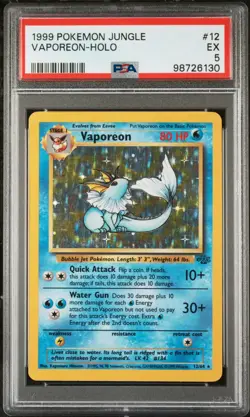 1999 POKEMON JUNGLE #12 VAPOREON-HOLO PSA 5 - Image 1