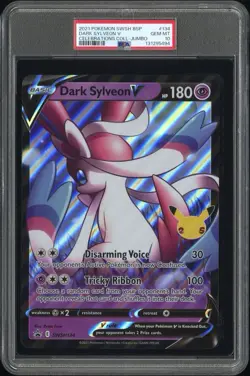 PSA 10 *JUMBO* Dark Sylveon V 2021 Pokemon SWSH BSP #134 Celebrations Collection - Image 5