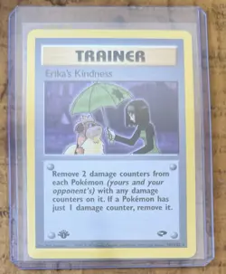 Pokemon TCG Trainer Erika’s Kindness Non-Halo 1st Edition Vintage - Image 1