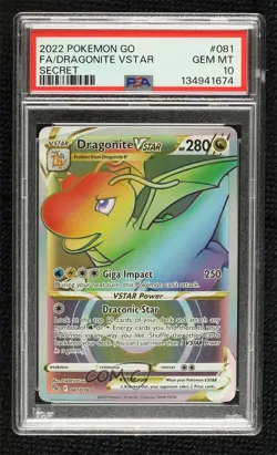 Rainbow - Dragonite VSTAR Pokemon Sword & Shield Pokemon Go PSA 10 GEM MT - Image 1