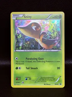 Snivy - Pokemon - BW06 Black Star Holo Promo RARE LP - Image 2
