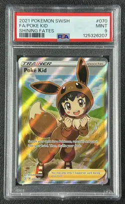 POKE KID FA PSA 9 2021 POKEMON SWORD & SHIELD SHINING FATES #070/072 FULL ART 07 - Image 1