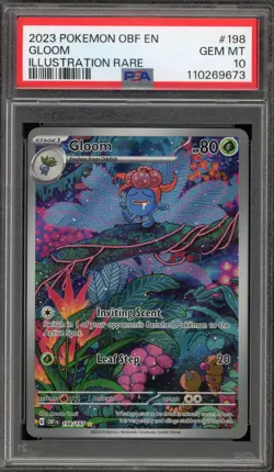 Pokemon Gloom Obsidian Flames Illustration Rare #198 PSA 10 Gem Mint - Image 1