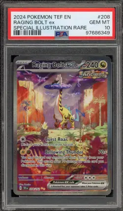 Pokemon Raging Bolt ex Temporal Forces Special Illustration Rare #208 PSA 10 - Image 1