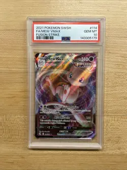 2021 POKEMON SWORD & SHIELD FUSION STRIKE #114 FULL ART/MEW VMAX PSA 10 - Image 1