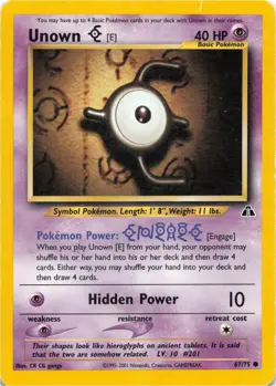 Pokemon - Unown [E] #67/75 - Neo Discovery Unlimited - Image 1