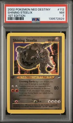 PSA 7 *NEW CERT* 2002 POKEMON NEO DESTINY 1ST ED #112 SHINING STEELIX - Image 1