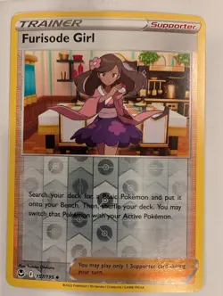 Furisode Girl 157/195 - Silver Tempest Pokemon Reverse Holo Foil Nice! - Image 1