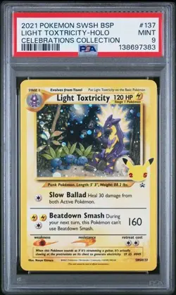 2021 POKEMON SWSH BLACK STAR PROMO 137 LIGHT TOXTRICITY-HOLO CELEBRATIONS PSA 9 - Image 1