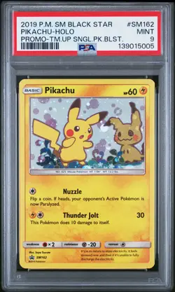 2019 POKEMON SM BLACK STAR PROMO TEAM UP SINGLE PACK BLISTERS PIKACHU-HOLO PSA 9 - Image 1