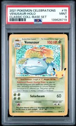 Venusaur Holo 15 Celebrations Classic Collection Pokemon PSA 9 *719 - Image 1