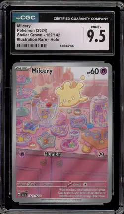 Pokemon Milcery Stellar Crown Illustration Rare #152 CGC 9.5 - Image 1