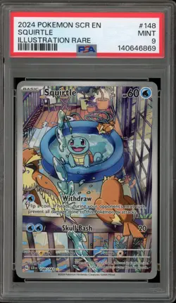 Pokemon Squirtle Stellar Crown Illustration Rare #148 PSA 9 Mint - Image 1