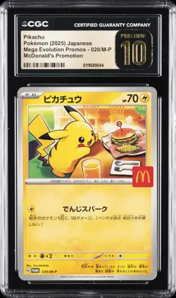 2025 POKEMON JPN MEGA EVOLUTION MCDONALD'S PROMO #020 PIKACHU CGC 10 GEM MINT - Image 1