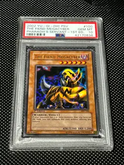 YUGIOH PSA 10 2002 The Fiend Megacyber PSV-100 Ultra Rare 1st Edition *0836 - Image 1