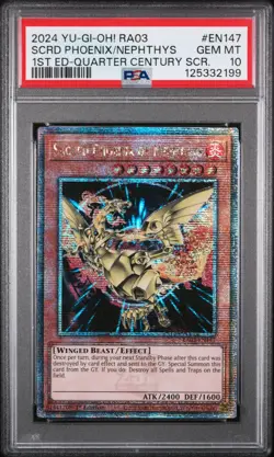 2024 YU-GI-OH! RA03-QUARTER CENTURY BONANZA SACRED PHOENIX OF NEPHTHYS PSA 10 - Image 1