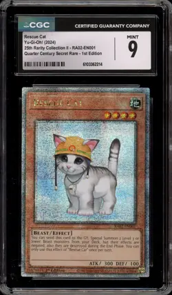 Yu-Gi-Oh! Rescue Cat 25th Rarity Coll. 2 1st Edition QCSR RA02-EN001 CGC 9 - Image 1