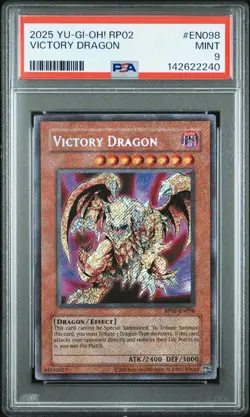 2025 YU-GI-OH! RP02-RETRO PACK 2 #EN098 VICTORY DRAGON PSA 9 - Image 1