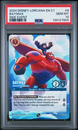 2024 DISNEY LORCANA EN C1 SIDE EVENT BAYMAX ARMORED COMPANION PSA 10 - Image 1