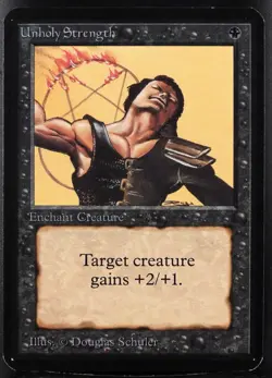 MTG Unholy Strength Alpha 1993 Magic Card - Image 1