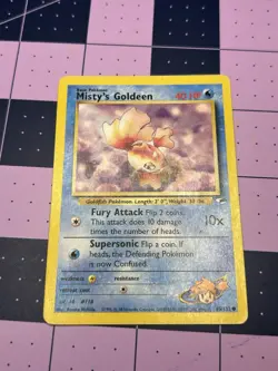 Pokemon TCG Misty's Goldeen Gym Heroes Card 85/132 Unlimited Common - Image 1