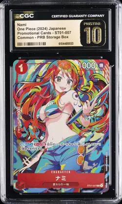 2024 ONE PIECE JPN PROMO CARDS COMMON PRB STORAGE BOX NAMI CGC 10 PRISTINE - Image 1