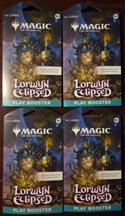 Set of FOUR (4) MTG Lorwyn Eclipsed -1 Sleeved Play Booster Pack Of 14 Cards NEW - Image 1