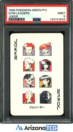 Pokemon 1996 Joker Gym Leaders Pokemon Green Playing Cards Japanese PSA 9 - Image 1
