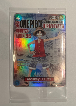🔥🏀One Piece Monkey.D.Luffy US College Basketball Promo Card *SEALED*🔥🏀 - Image 1