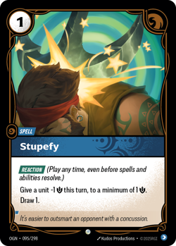3 Card Playset - 3 x 095/298 Stupefy Riftbound Origins League of Legends - Image 1