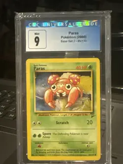 Paras 85/130 Base Set 2 CGC 9 Mint 2000 Pokemon Card WOTC Slabbed - Image 1