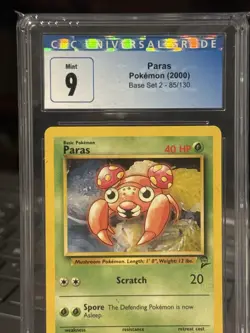 Paras 85/130 Base Set 2 CGC 9 Mint 2000 Pokemon Card WOTC Slabbed - Image 2