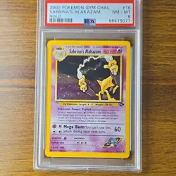 Pokemon TCG Sabrina's Alakazam Holo Rare Card 16/132 Gym Challenge 2000 PSA 8 - Image 1