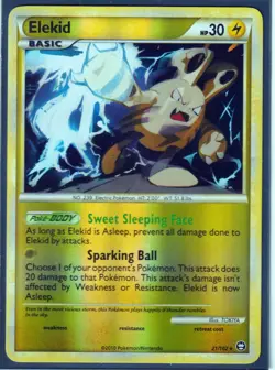 2010 ELEKID 21/102 HGSS TRIUMPHANT POKEMON CARD RARE-REVERSE HOLO-NM - Image 1