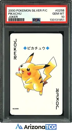 Pokemon 2000 Pikachu Joker 025B Pokemon Silver Playing Cards Japanese PSA 10 - Image 1