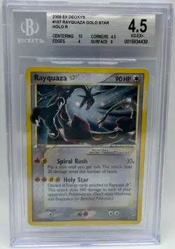 2005 Pokemon EX Deoxys Rayquaza Gold Star #107 Holo BGS 4.5 - Image 1