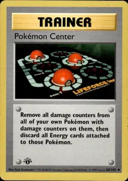 Pokemon 1st Ed. Base Uncommon Pokemon Center 85/102 - Moderate Play (MP) - Image 1