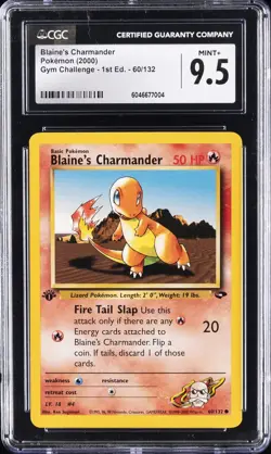 2000 POKEMON GYM CHALLENGE 1ST ED #60/132 BLAINE'S CHARMANDER CGC 9.5 - Image 1