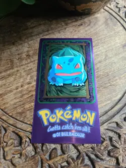 1999 Topps Pokemon TV Animation Edition Bulbasaur #01 oversized tin topper 3/5 - Image 1