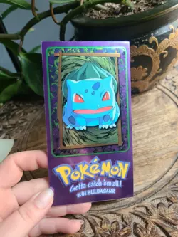 1999 Topps Pokemon TV Animation Edition Bulbasaur #01 oversized tin topper 3/5 - Image 2