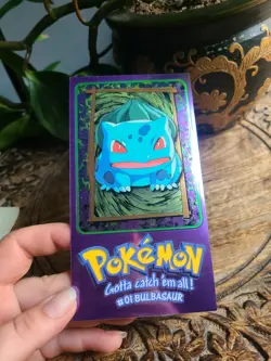 1999 Topps Pokemon TV Animation Edition Bulbasaur #01 oversized tin topper 3/5 - Image 3