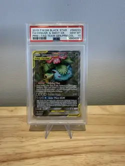 2019 Pokemon SM Black Star Promo #SM229 Full Art Venusaur And Snivy GX PSA 10 💎 - Image 1