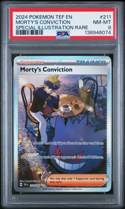 Morty's Conviction 211/162 Special Illustration Rare Pokemon PSA 8 *074 - Image 1