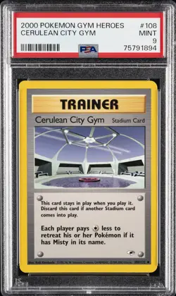 2000 POKEMON GYM HEROES #108 CERULEAN CITY GYM PSA 9 - Image 1