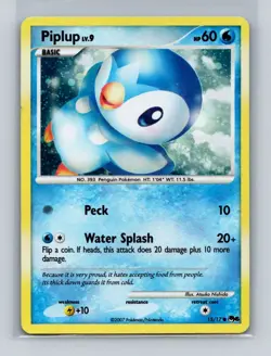 Pokemon TCG Piplup 15/17 Holo Pop Series 8 - Image 1