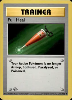 Pokemon 1st Ed. Base Uncommon Full Heal 82/102 - Moderate Play (MP) - Image 1