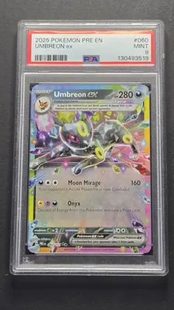 PSA 9 Umbreon EX 060/131 Prismatic Evolutions Ultra Rare Pokemon 2025 - Image 1