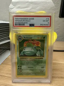 1999 Pokemon Base Set Venusaur (Shadowless) #15 PSA 6 - Image 5